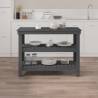 Grey Work Bench 110.5x50x80 cm - Solid Pine Wood