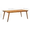 Stylish Garden Table - Solid Acacia Wood 201.5x100x75 cm