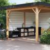 Outdoor Kitchen Cabinets - 4 pcs Black Solid Pine Wood