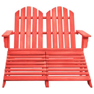 2-Seater Adirondack Chair & Ottoman - Red Fir Wood