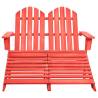 2-Seater Adirondack Chair & Ottoman - Red Fir Wood