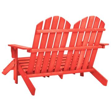 2-Seater Adirondack Chair & Ottoman - Red Fir Wood