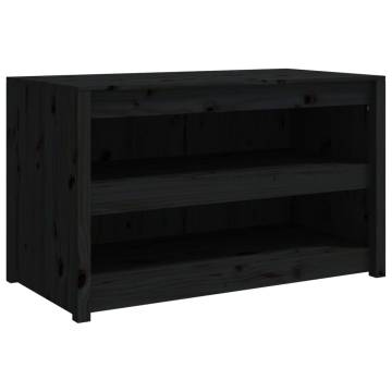 Outdoor Kitchen Cabinets - 4 pcs Black Solid Pine Wood