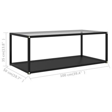 Transparent & Black Coffee Table - Stylish & Durable Design