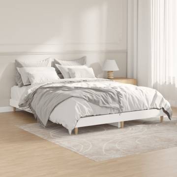 White Bed Frame 140x190 cm | Durable Engineered Wood