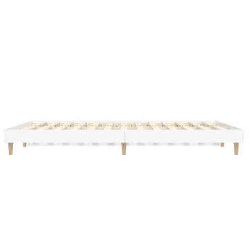 White Bed Frame 140x190 cm | Durable Engineered Wood