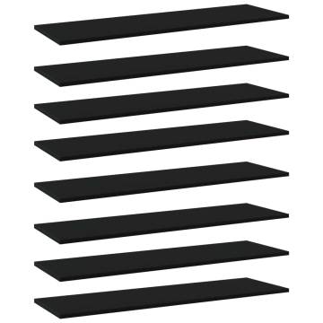 Bookshelf Boards 8 pcs Black 100x30x1.5 cm - Hipomarket