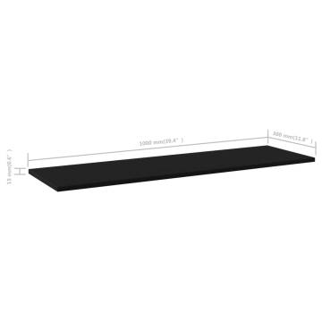 Bookshelf Boards 8 pcs Black 100x30x1.5 cm - Hipomarket