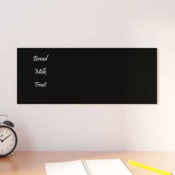 Wall-mounted Magnetic Board Black 50x20 cm - Tempered Glass