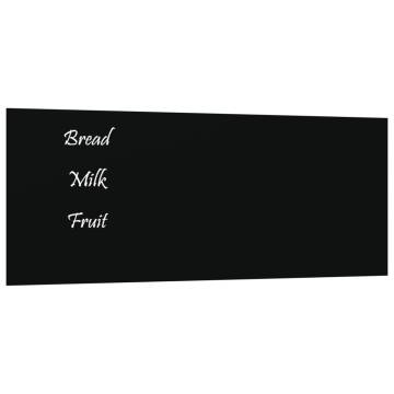 Wall-mounted Magnetic Board Black 50x20 cm - Tempered Glass