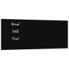 Wall-mounted Magnetic Board Black 50x20 cm - Tempered Glass