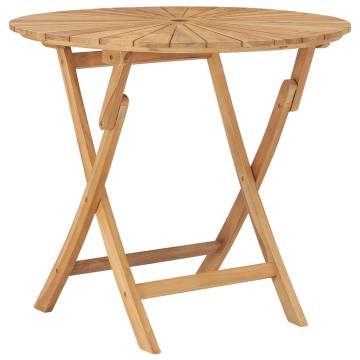 Folding Garden Table Ø 85 cm - Solid Teak Wood | HipoMarket