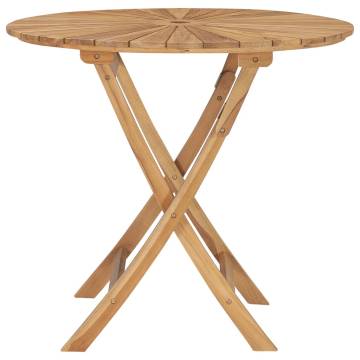 Folding Garden Table Ø 85 cm - Solid Teak Wood | HipoMarket