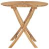 Folding Garden Table Ø 85 cm - Solid Teak Wood | HipoMarket