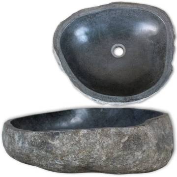 Stylish Oval Wash Basin River Stone - Unique Bathroom Sink