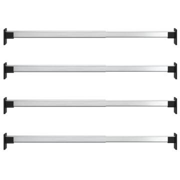 Telescopic Wardrobe Rails - 4 pcs Silver 58-100 cm | HiPoMarket