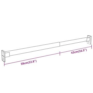 Telescopic Wardrobe Rails - 4 pcs Silver 58-100 cm | HiPoMarket