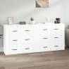 Sideboards 2 pcs High Gloss White Engineered Wood Colour high gloss white Quantity in Package 2 