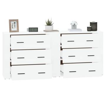 High Gloss White Sideboards - 2 pcs Engineered Wood | Hipomarket