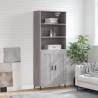 Highboard Grey Sonoma 69.5x34x180 cm Engineered Wood Colour grey sonoma Quantity in Package 1 Model 2 wood doors 