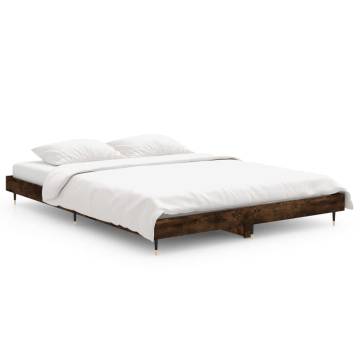 Smoked Oak Double Bed Frame 135x190 cm | Stylish & Durable