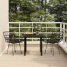 3 Piece Garden Dining Set Black Poly Rattan Colour black Size 80 cm table length Number of 2 