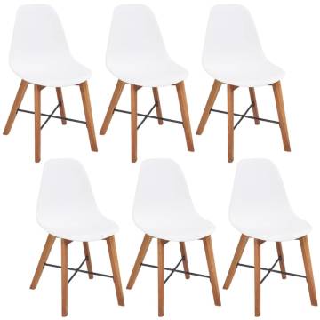 Chair Seats 6 pcs Plastic White - Durable & Stylish Design