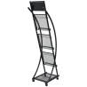 Stylish Black Magazine Rack 40x32x131 cm for A4 Displays