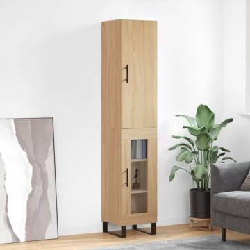 Stylish Highboard Sonoma Oak - Engineered Wood | HipoMarket UK