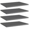 Bookshelf Boards 4 pcs High Gloss Grey 40x30x1.5 cm Engineered Wood Colour high gloss grey Size 40 x 30 x 1.5 cm Quantity in Package 4 