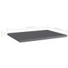 High Gloss Grey Bookshelf Boards - 4 pcs | HipoMarket