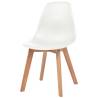 Elegant White Plastic Dining Chairs - Set of 6 | Hipomarket