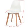 Elegant White Plastic Dining Chairs - Set of 6 | Hipomarket