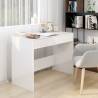 Desk High Gloss White 101x50x76.5 cm Engineered Wood Colour high gloss white 