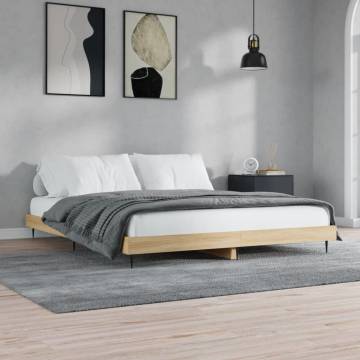 Sonoma Oak Bed Frame 150x200 cm | King Size Engineered Wood