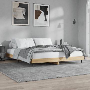 Sonoma Oak Bed Frame 150x200 cm | King Size Engineered Wood