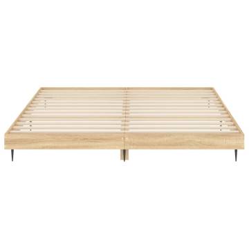 Sonoma Oak Bed Frame 150x200 cm | King Size Engineered Wood