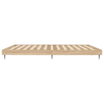 Sonoma Oak Bed Frame 150x200 cm | King Size Engineered Wood