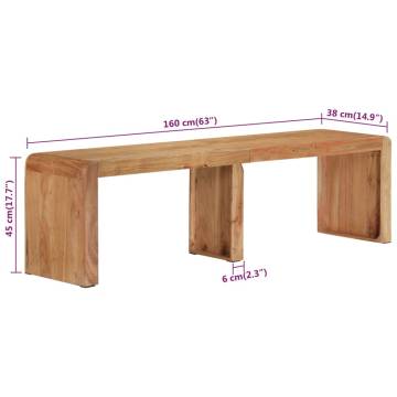 Solid Acacia Wood Bench 160x38x45 cm | Hipomarket