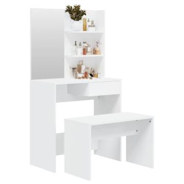 Elegant White Dressing Table Set - 74.5x40x141 cm