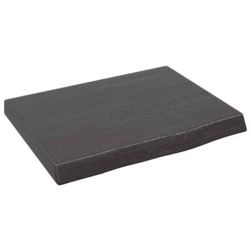 Dark Brown Solid Wood Bathroom Countertop - 40x30 cm