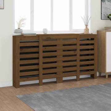 Radiator Cover Honey Brown - Solid Pine Wood 210x21x85 cm