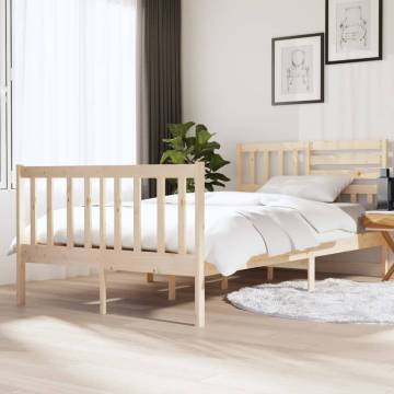 Solid Wood Bed Frame 120x190 cm - Small Double Style