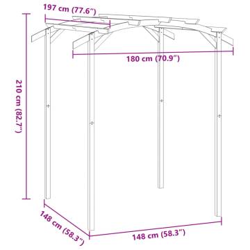 Decorative Pinewood Garden Pergola - 180x197x210 cm