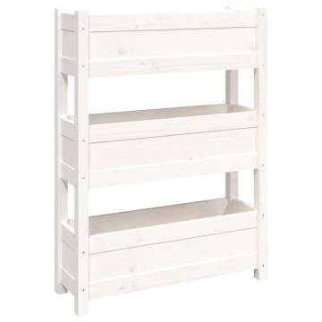 Planter White 77x25x104.5 cm Solid Wood Pine - Hipomarket