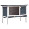 Outdoor Rabbit Hutch 1 Layer Grey Wood Colour grey 