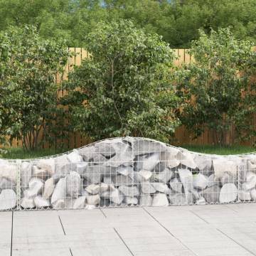 Arched Gabion Baskets - 15 pcs Galvanised Iron 200x30x40/60 cm