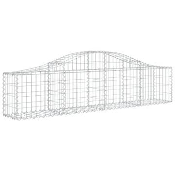 Arched Gabion Baskets - 15 pcs Galvanised Iron 200x30x40/60 cm