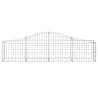 Arched Gabion Baskets - 15 pcs Galvanised Iron 200x30x40/60 cm