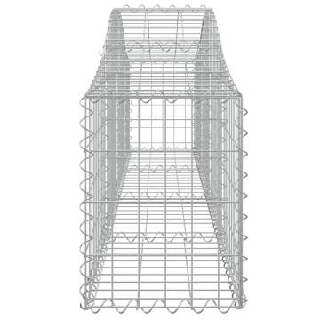 Arched Gabion Baskets - 15 pcs Galvanised Iron 200x30x40/60 cm